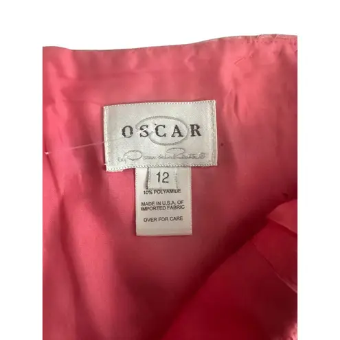 Oscar de la Renta Coral Pink Lace Scalloped Skirt Size 12