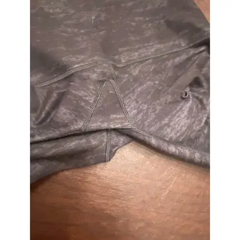 WITH Women’s Colorblock Athletic Leggings Gray Black Yellow Stripe Size Large