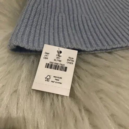 J.Crew  Women's Bucket Hat One Size Light Blue Soft Knit Ribbed Hiking NWT