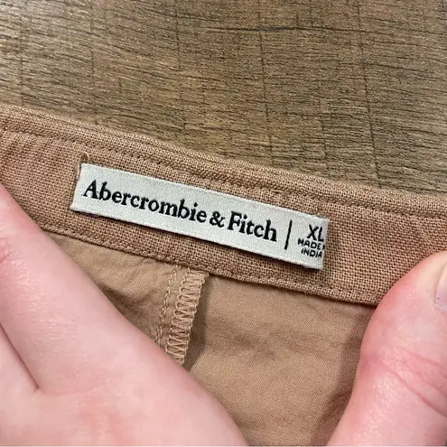 Abercrombie & Fitch Linen Blend Slit Mini Skort in Tan Women’s Size XL - Image 5