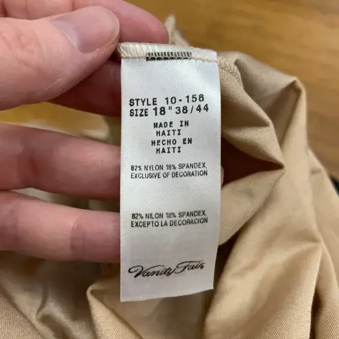 Vanity Fair Slip Dress Womens Size 38 Lingerie Beige Sleeveless Mini Vintage