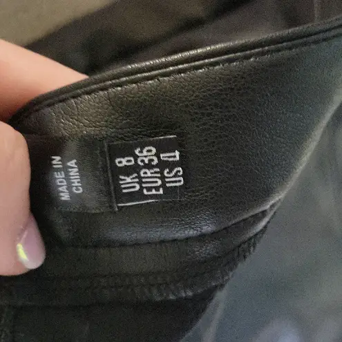 Missguided Black Leather Look Skorts Size 4