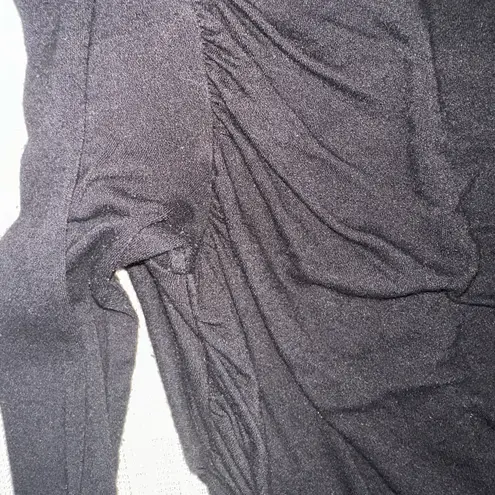 Naked Wardrobe Ruched Long Sleeve Cutout Minidress Bodycon Black Stretch Small