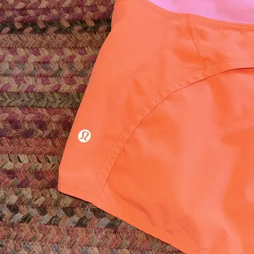 Lululemon  PINK & ORANGE SPEED SHORTS