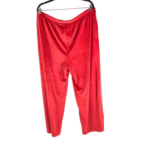 Charter Club Womens Pants Velour Pull On Lounge Soft Stretch Red XXL
