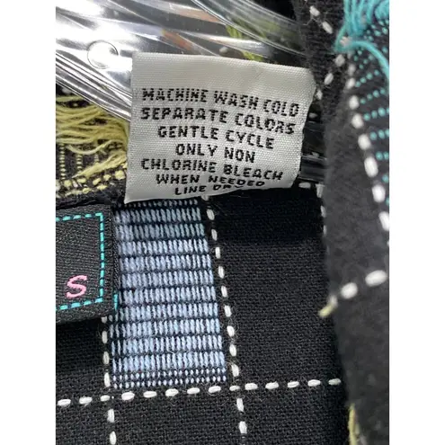 Onque Casuals Lightweight Eyelash Fringe Hem Button Up Shacket Top Size XL Boho Black