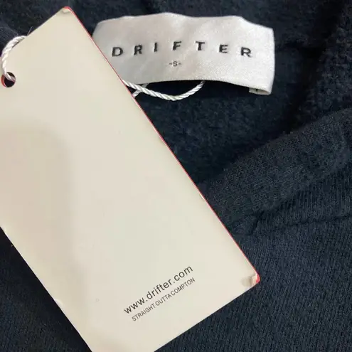 Drifter black oversized hoodie sweatshirt, Unisex long graphic rock anthem top