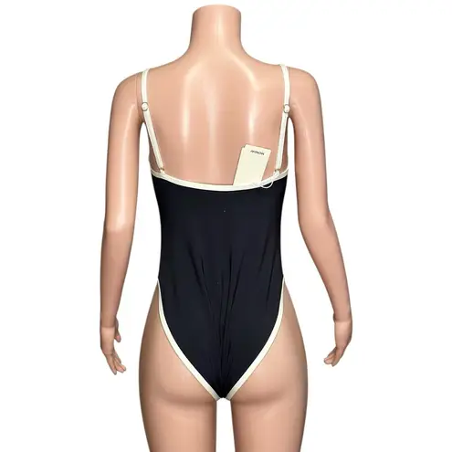 MONDAY SWIMWEAR Ravello One Piece Swim, Blavk/Ivory, Large Black