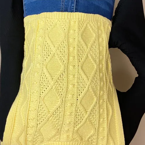 Double Zero NWT  Pastel Yellow Preppy Crochet Sweater Vest Tank