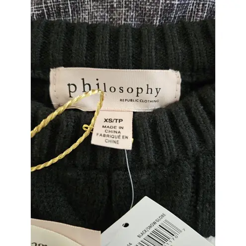 Philosophy  republic clothing sweater Black Snow Globe Striped Sweater Size XS