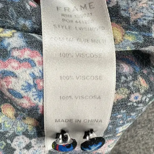 Frame One Shoulder Top Womens M Coastal Blue Multicolor Floral Boho Chic ASO