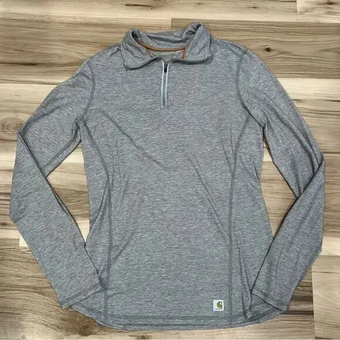 Carhartt  Grey Quarter Zip Pullover Top Women’s XS