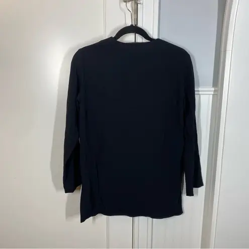 Stella McCartney Black Crepe Arlesa Zipper Top Blouse size 38 quiet luxury basic