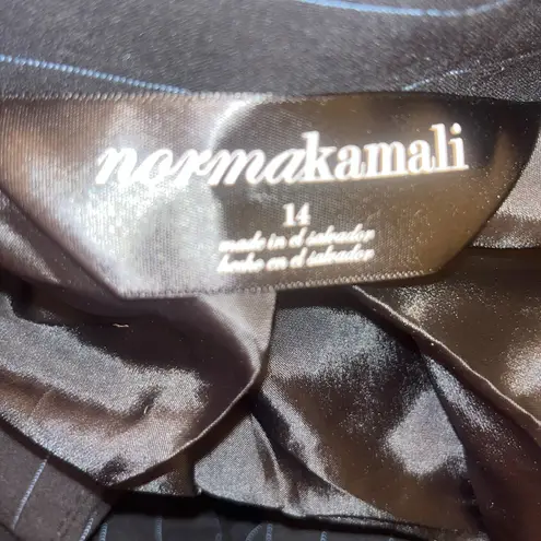 Norma Kamali Black with Blue Indigo Pinstripe Blazer Sz 14