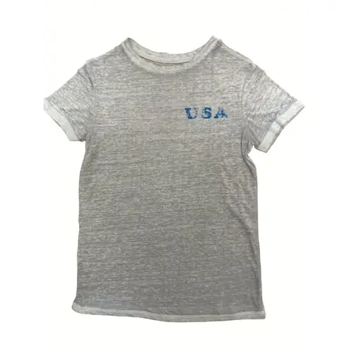 Cold Rush USA Heart Flag Graphic Sheer Lightweight T
