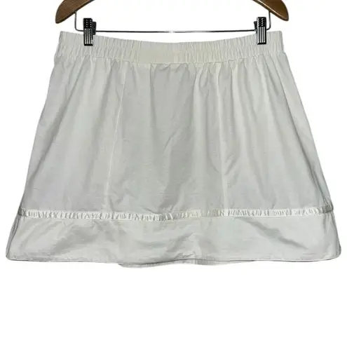 Wimbledon Vintage Womens Size L White Embroidered Logo Cotton Blend Tennis Skirt Size L