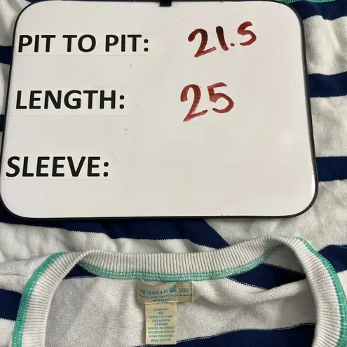 Caribbean Joe Navy White Stripe Long Sleeve Nautical Shirt Size 1X