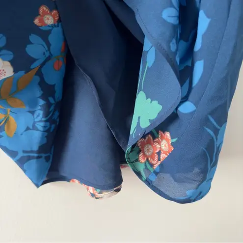 Maeve Anthropologie Sleeveless floral A-Line mini dress Racerback lined cut out