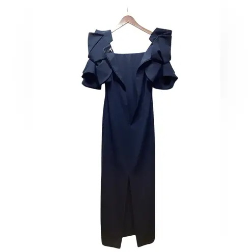 Badgley Mischka Origami Sleeve Maxi dress. Size 4. Navy