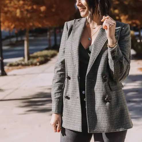 Veronica Beard Pyle Dickey Wool Double Breasted Blazer in Sage Multi Sz 0 - Image 3