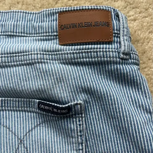 Calvin Klein Jeans Calvin Klein Women’s High Rise Blue & White Striped Jean Shorts - Size 16 - GUC