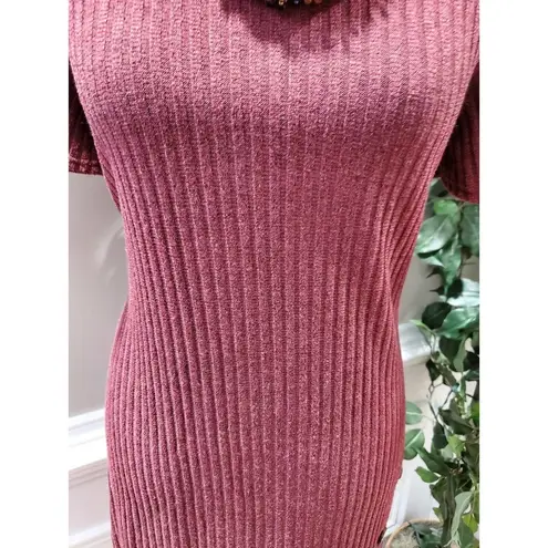 A.K.A Posh Women's Maroon Polyester Round Neck Short Sleeve Knee Length Dress L Red Size L