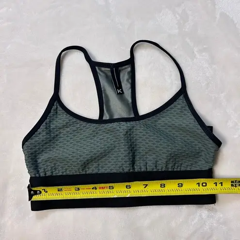 Koral Women's Sweeper Mesh Netz Agave Green & Black Sports Bra - Size XS