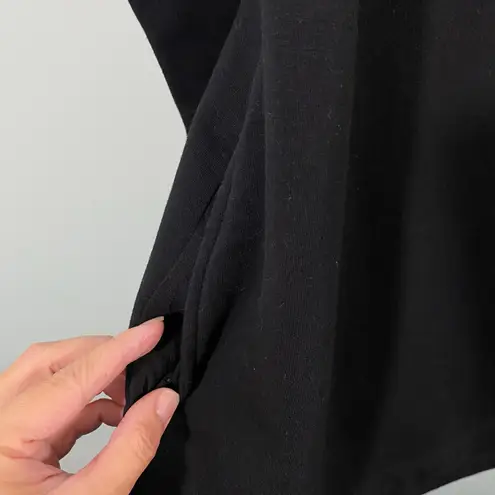 Earth Yoga Black Sustainable Organic Cotton Fleece Lined Sweater Dress Size L Size L