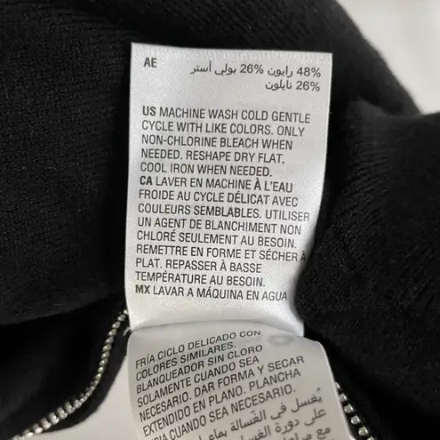 Alfani New Side Zip Sweater Crewneck Long Sleeve Knit Pullover Black