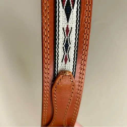 Southwestern Brown Leather Woven Patterned Belt Cowboy Rodeo