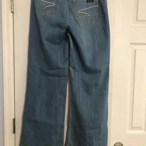 Seven7  Trouser wide leg jeans medium wash women’s size 10