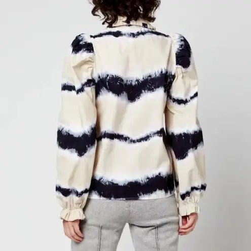 Munthe Tresco Tie Dye Button Down Shirt Sand Navy Pink Women’s Size 2 Blue