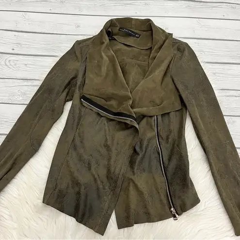 ZARA  Green Suede Blazer Jacket