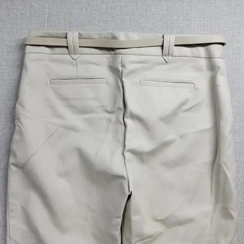 Charter Club Womens Pants Size 4 Beige Classic Fit Tummy Slimming Belted Slacks