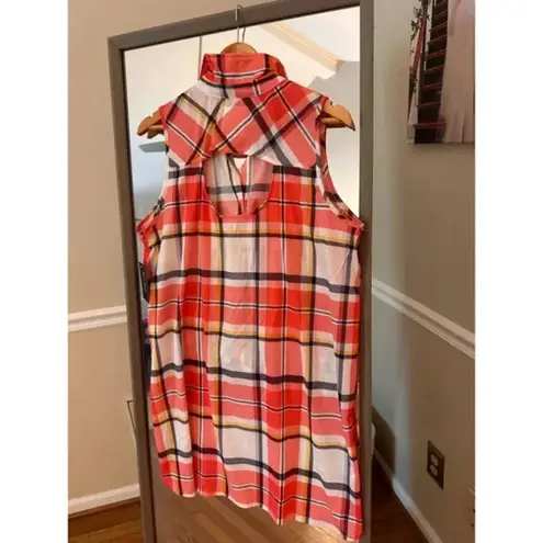New York Laundry Women's Red Plaid Shirt Dress 1X