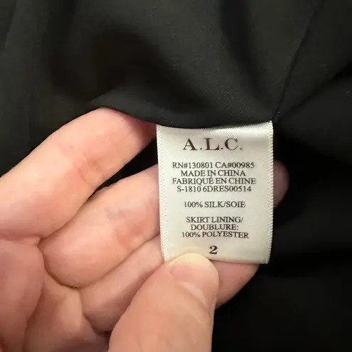 ALC Frank A.L.C Haven Silk Floral Dress Black Terracotta