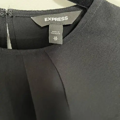 EXPRESS  Black Sheer Bubble Long Sleeve Women’s Blouse Shirt Sz XS EUC