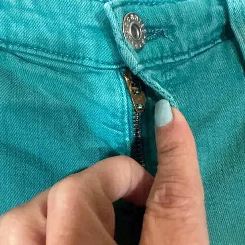 Adriano Goldschmied Teal Blue Stevie Ankle Slim Straight Denim Jeans Women Sz 27