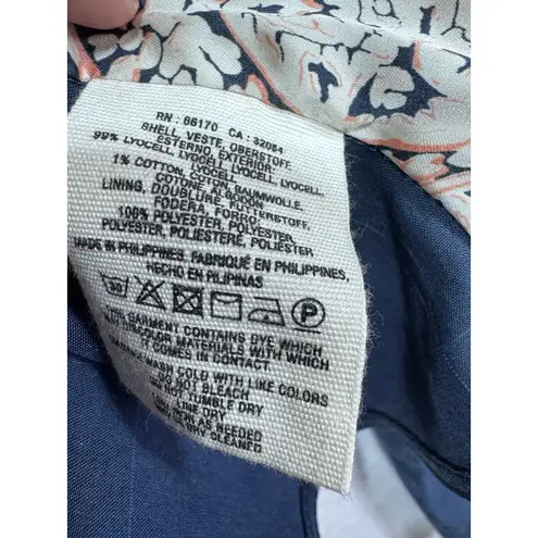 Cartonnier Women's Navy Blue Blazer Size 4 Lyocell Lined Career Work Jacket