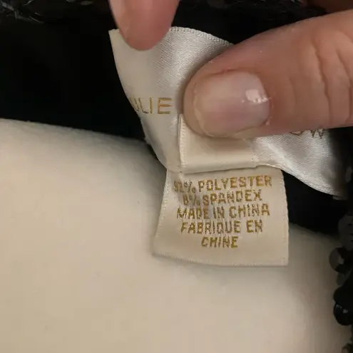 Julie Brown Black Sequin Mini Wedding Dancing Party Date Night Dress Size Small