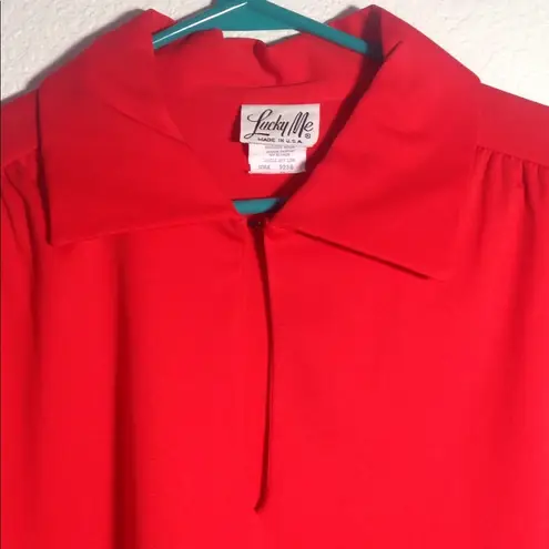 Ladies' Lucky Me Vintage Keyhole Front top v38 Red Size undefined