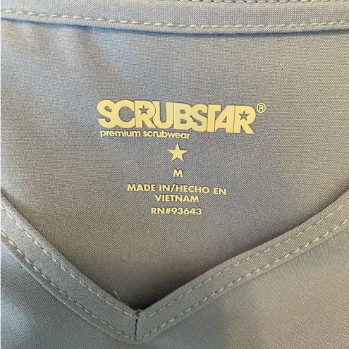 Scrubstar Women Scrub Top M Blue Medical Uniform Nurse Workwear Dental Casual