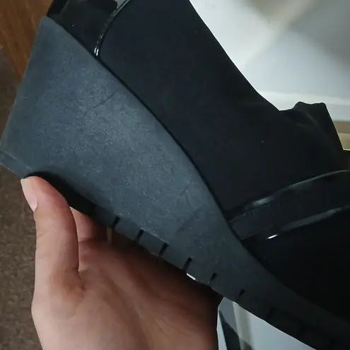 Laura Scott slip on Stephanie cloth wedge heels size 10m