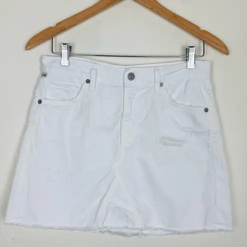 Citizens of Humanity  white slightly distressed denim mini skirt. Size 26
