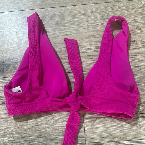 Becca NWOTBECCA Pink Plunge Halter Bikini Top large