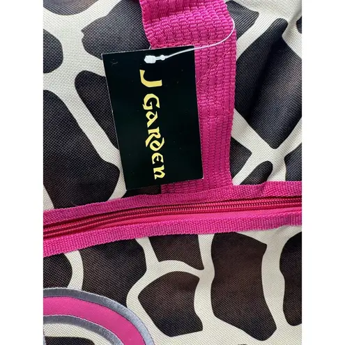 J Garden Giraffe Peace Print 19 in Long Lightweight Overnight Duffel Bag