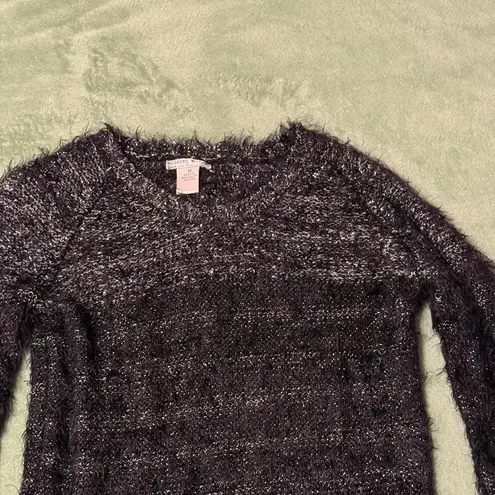 Alberto Makali Black Eyelash Metallic Knit Sweater M