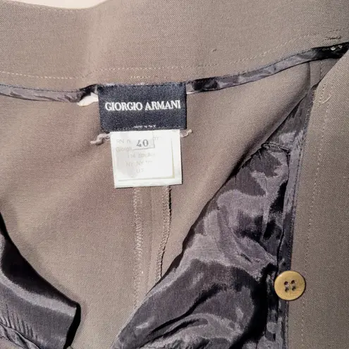 Giorgio Armani Vintage Wide Leg Pleated Trousers Pants Wool Blend Womens 40 US6