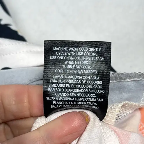 Hang Ten Floral Athletic Top Long Sleeve Round Neck Side Zipper Floral UV Protec