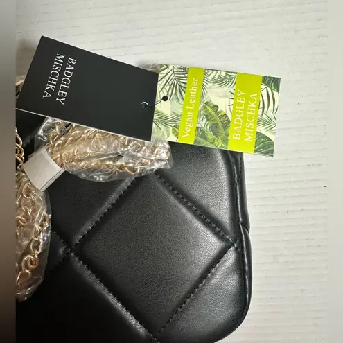 Badgley Mischka Badgley Mischka Small Bag Women’s Black Chain Crossbody Quilt Vegan Leather New